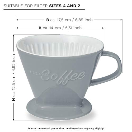 XXL Porcelain Coffee Dripper Stone Grey