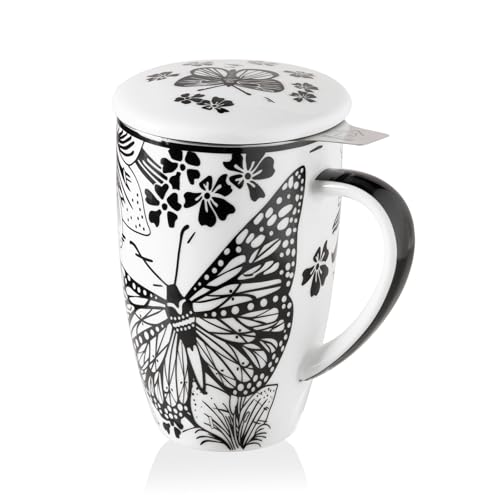 Sweejar Porcelain Tea Infuser Mug with Lid