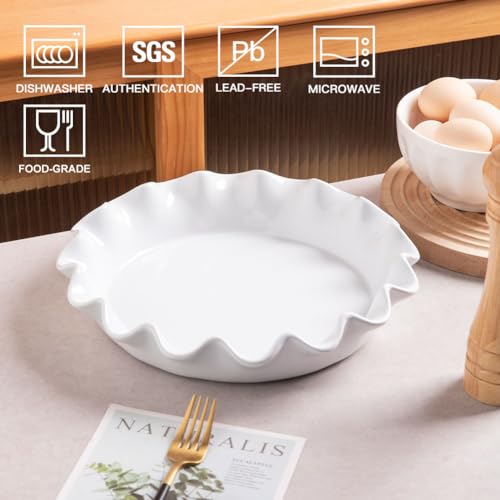Sweejar Ceramic 11.5 Inches Pie Pan for Baking