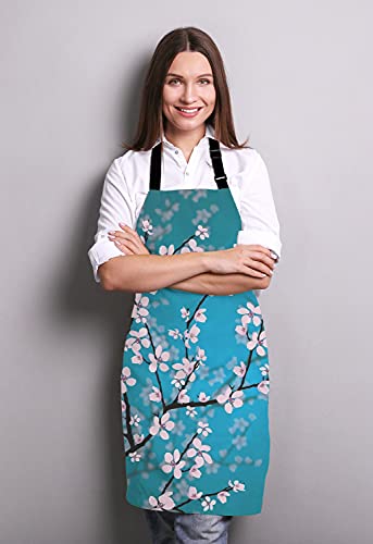 Spring Japanese Flowers Kitchen Cooking BBQ Chef Apron
