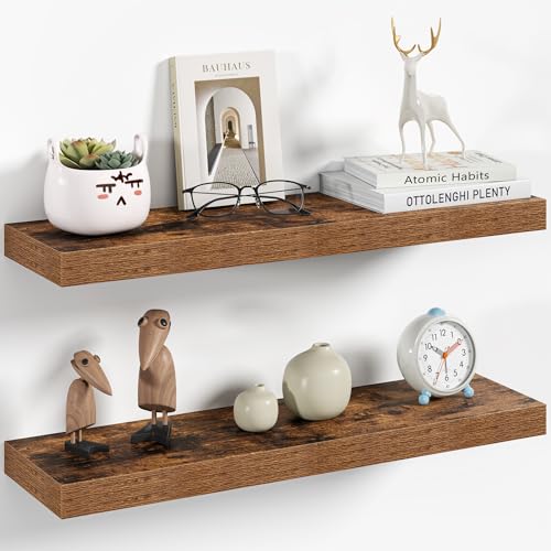24 Inch Floating Shelves Wall Mounted for Display (2 Count)