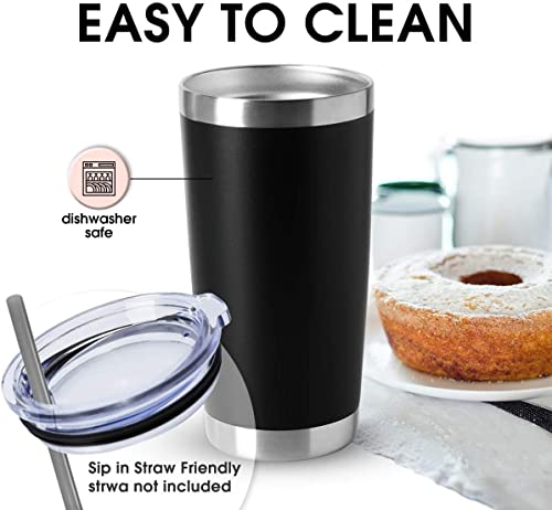 20oz Tumblers Stainless Steel Mugs with Lid Double Wall Vacuum Insulated Coffee Cups for Cold & Hot Drinks (12 Count)