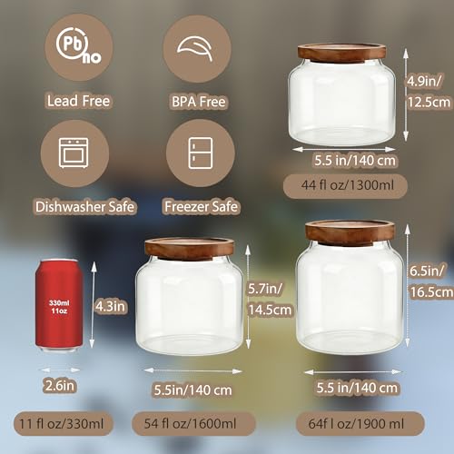 1PC Glass Storage Jars with Airtight Lids