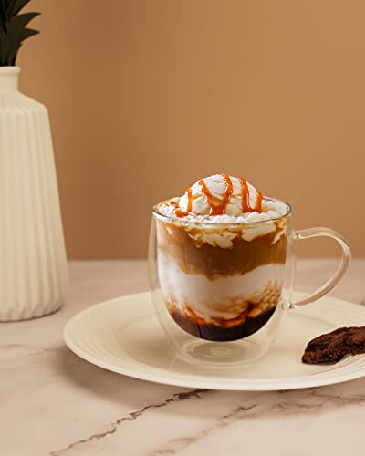 2 Pack Double Walled Coffee Cups Glasses Mug (2 Count)