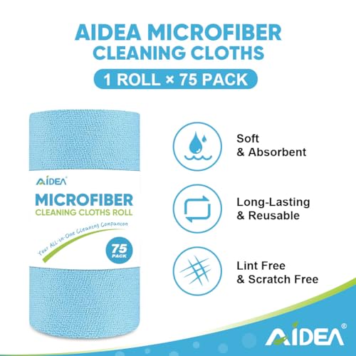 Microfiber Cleaning Cloth Roll (75 Count)