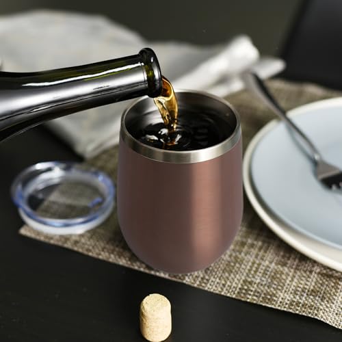 Stainless Steel Wine Tumbler Bulk with Lid (16 Count)