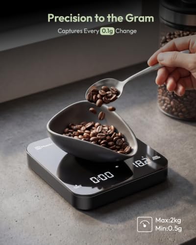 S2 Espresso Coffee Scale with Timer 0.1g Precision Shot Scale