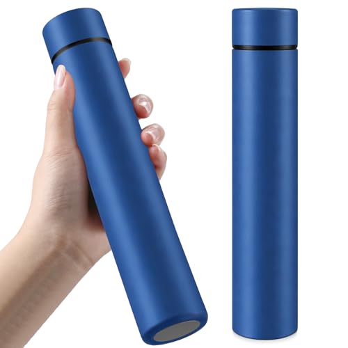 2 Pack Dark Blue Slim Stainless Steel Water Bottle 8.8 oz (2 Count)