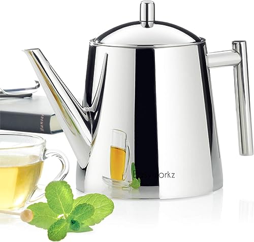 Stainless Steel Teapot With Removeable Infuser 50 oz Stovetop Tea Maker for Fruit Herbal and Infusion