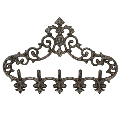 Cast Iron Rustic Coat Hook Hanger with 5 Hooks