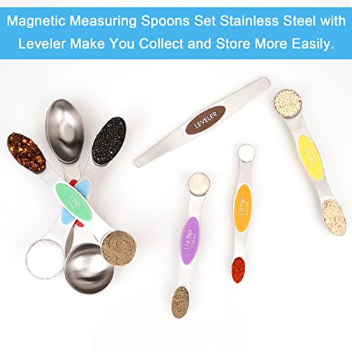7 PCS MultiColor Magnetic Measuring Spoons Set