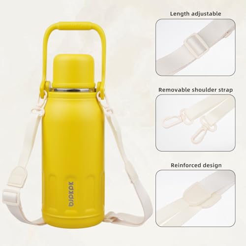 Stainless Steel Insulated Bottle with Handle & Strap