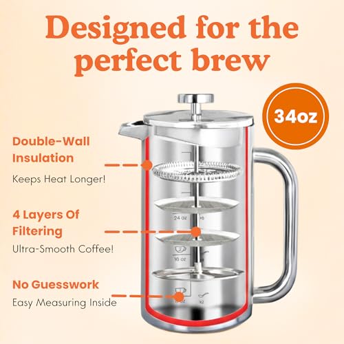 Non Toxic Stainless Steel French Press