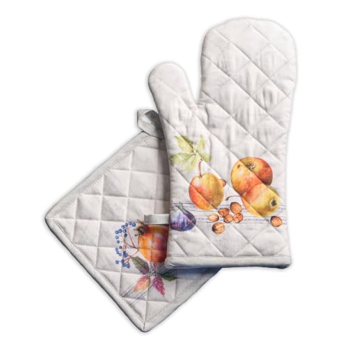 100% Cotton Oven Mitt & Pot Holder Set