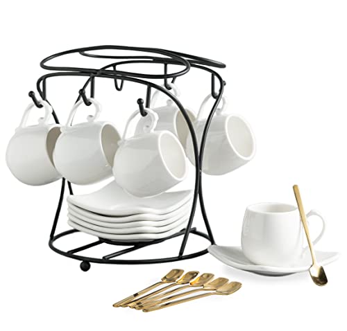 Espresso Cups with Saucers Set (6 Count)