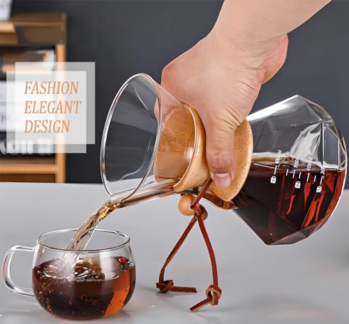 Pour Over Coffee Maker with Reusable Stainless Steel Drip Filter