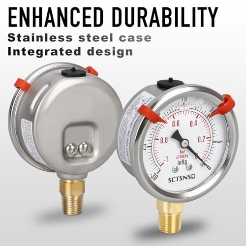 30 inHg to 0 Vacuum Pressure Gauge