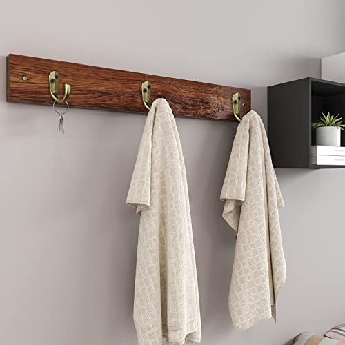 15PCS Coat Hooks Wall Mounted Antique Brass Single Prong Robe Hook (15 Count)