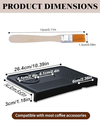 Upgraded Silicone Tamping Mat & Coffee Brush