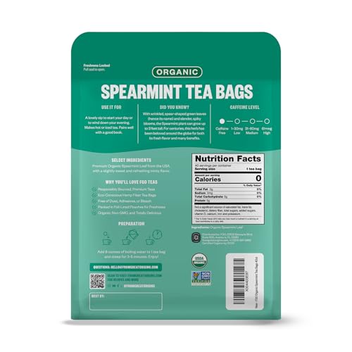 Organic Spearmint Leaf Herbal Tea (40 Count)