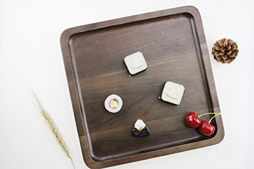 Rustic Walnut Wooden Tray Solid Wood Serving Tray Square Rectangle Platter Tea Tray Coffee Table Tray