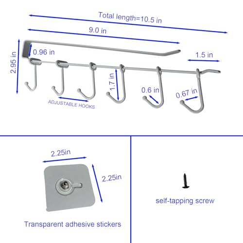 Adjustable Under Cabinet Coffee Mug Holder (12 Count)