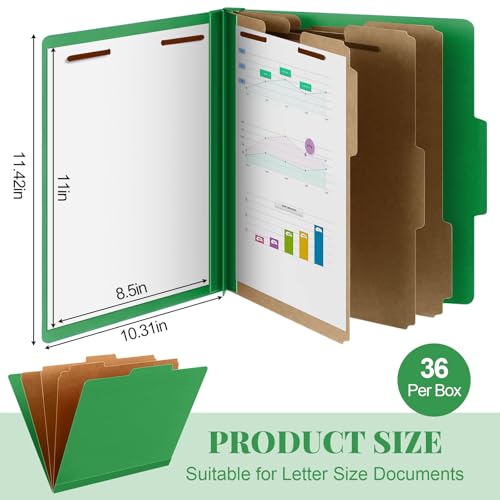 36 Pcs Classification Folder Letter Size