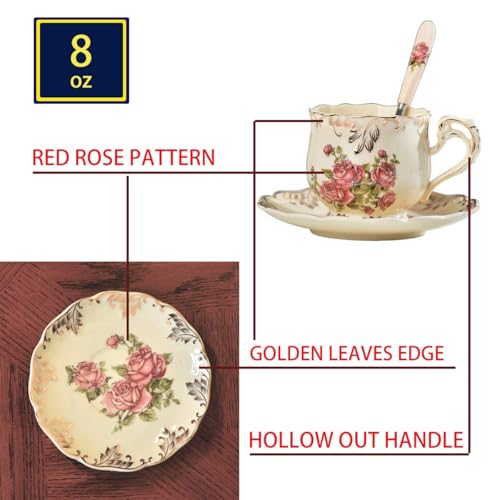 Tea Cups and Saucers Set of 6 (6 Count)