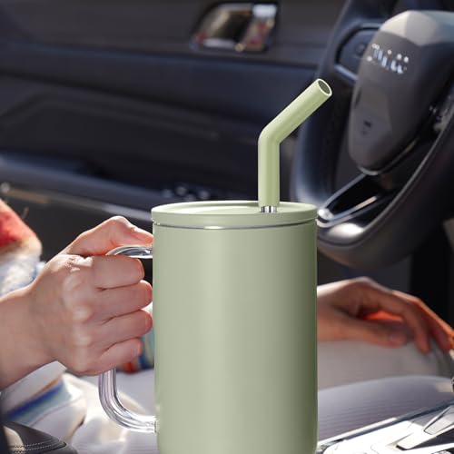 6 Pack Metal Straws with Silicone Tip Fit for Stanley 14 (6 Count)