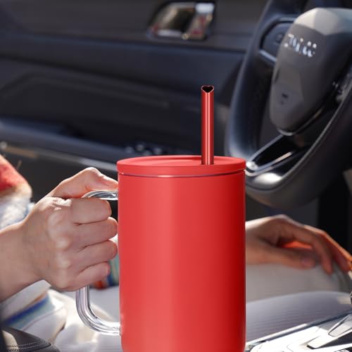 12” Heart Shaped Stainless Steel Straws Fit for Stanley Tumbler 40oz (10 Count)
