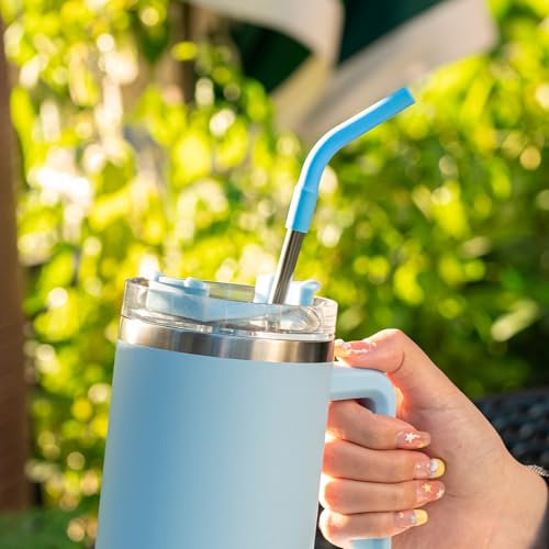 4 Set Silicone Straw Tips with Bottom Tub Compatible with Stanley Yeti (4 Count)