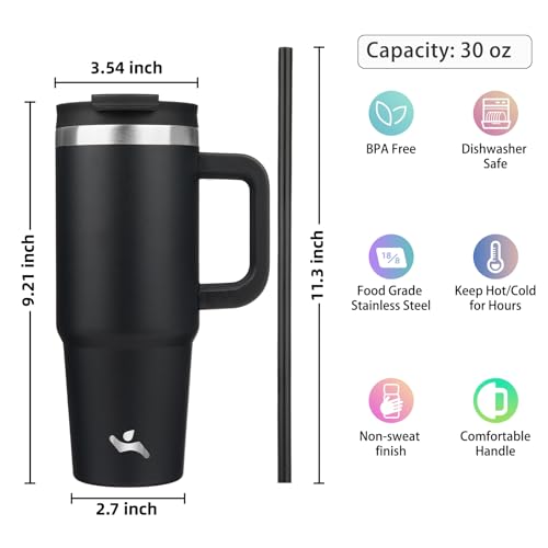 30 oz Insulated Tumbler Water Bottle with Handle