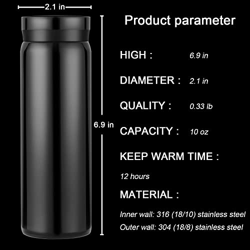 10oz Mini Water Bottle Stainless Steel Thermos Small Flask