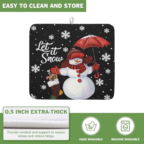 Winter Snowman Dish Drying Mat