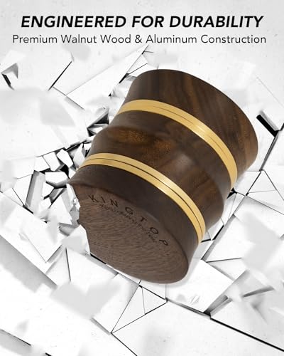 Grinder Large 2.6" Walnut Wood & Aluminum Manual Grinder