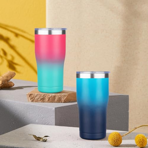 20oz Insulated Tumbler with Lid Straw Travel Coffee Mug