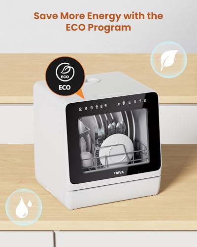 Countertop Dishwasher with Water Softener & Enhanced Energy Efficiency