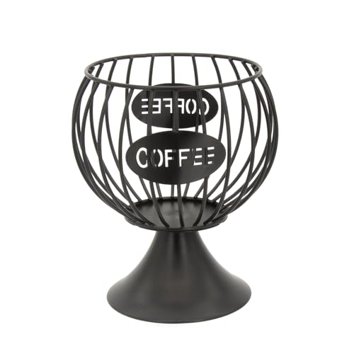 Coffee Pod Storage Organizer K Cup Holder for Counter Metal Storage Basket for Keuring pods Coffee Bar Decor Organizer for Capsule Creamer Black