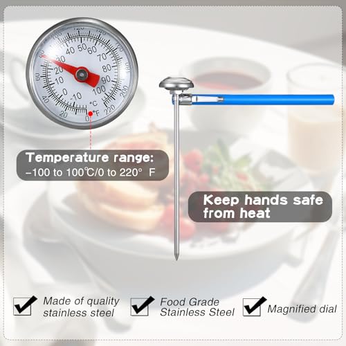 6 Pcs Stainless Steel Kitchen Dial Thermometer 5" (6 Count)