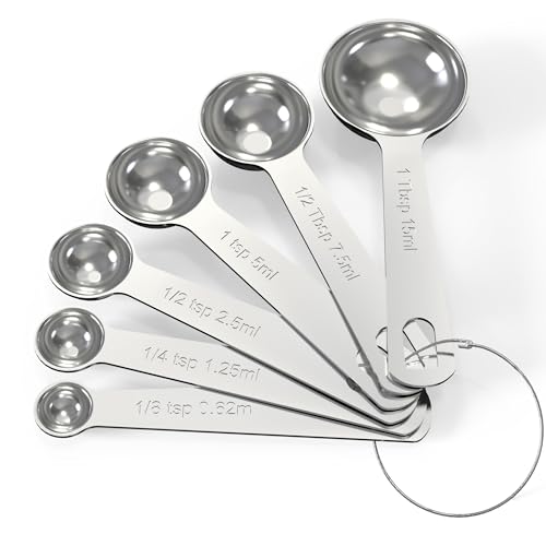 Stainless Steel Measuring Cups & Spoons Set (6 Count)