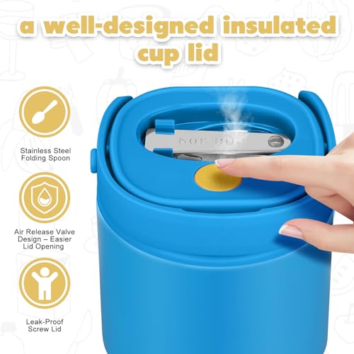 14 oz Soup Thermo for Hot Food with 7 oz Snack Container