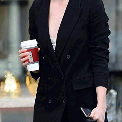 8pcs Anti Slip Neoprene 2.5mm Thick Collapsible Heat Resistant Coffee Cup Insulated Sleeve for Coffee (8 Count)