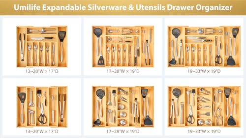 Large Expandable Kitchen Silverware Utensils Drawer Organizer
