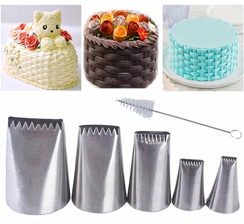 Half Row Braided Flower Piping Tips Set (6 Count)