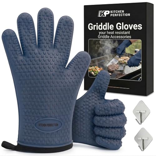 Silicone Griddle Grill Gloves Heat Resistant Oven Mitts