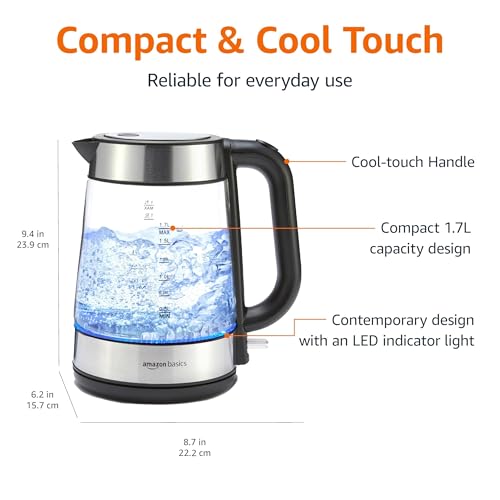 Electric Kettle with Glass Carafe for Tea and Coffee