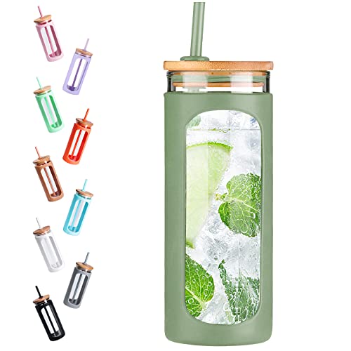 20oz Glass Tumbler with Straw and Lid