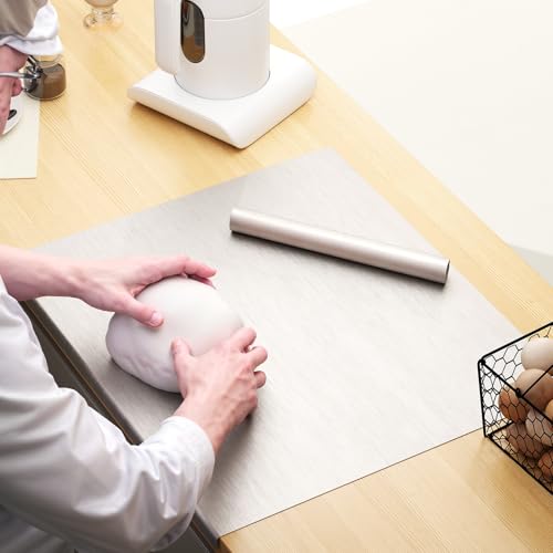 Stainless Steel Cutting Board with Lip 31.5" L X 22.8" W Large Cutting Board Kneading Board Pastry Board Non Stick Board with Rolling Pin for Meat Fruits Vegetables Bread and Baking