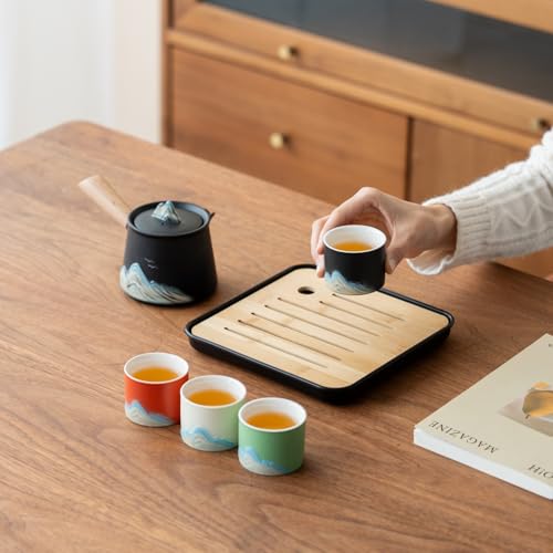 Portable Chinese Tea Set with Carry Bag (7 Count)