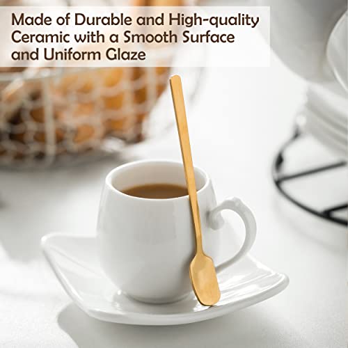 Espresso Cups with Saucers Set (6 Count)